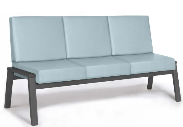 Banquette 3 places Cadeo - structure hêtre - textile enduit