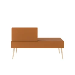 Banquette 2 places Modul@ - 1 dossier - textile enduit - pieds chêne vernis naturel