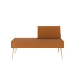 Banquette 2 places Modul@ - 1 dossier - textile enduit - pieds chêne vernis naturel