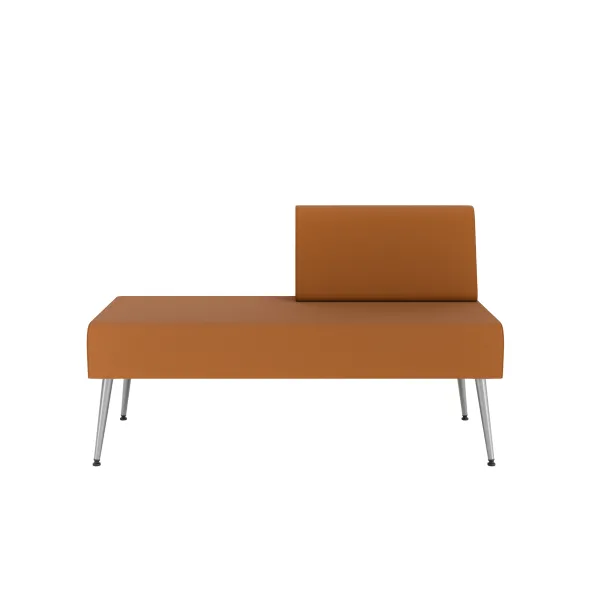 Banquette 2 places Modul@ - 1 dossier - textile enduit - pieds métal