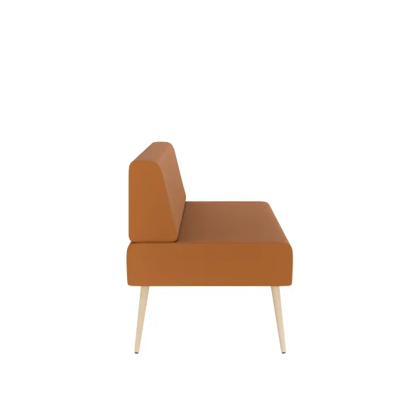 Banquette 2 places Modul@ - textile enduit - pieds chêne vernis naturel