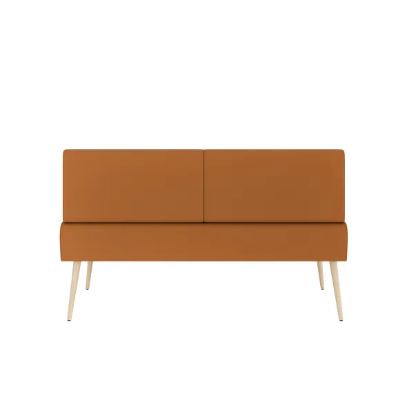 Banquette 2 places Modul@ - textile enduit - pieds chêne vernis naturel