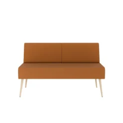 Banquette 2 places Modul@ - textile enduit - pieds chêne vernis naturel