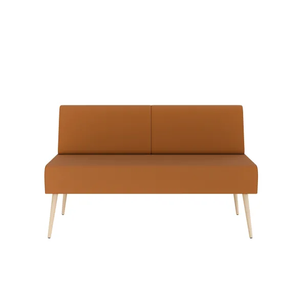 Banquette 2 places Modul@ - textile enduit - pieds chêne vernis naturel