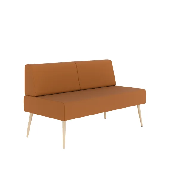 Banquette 2 places Modul@ - textile enduit - pieds chêne vernis naturel