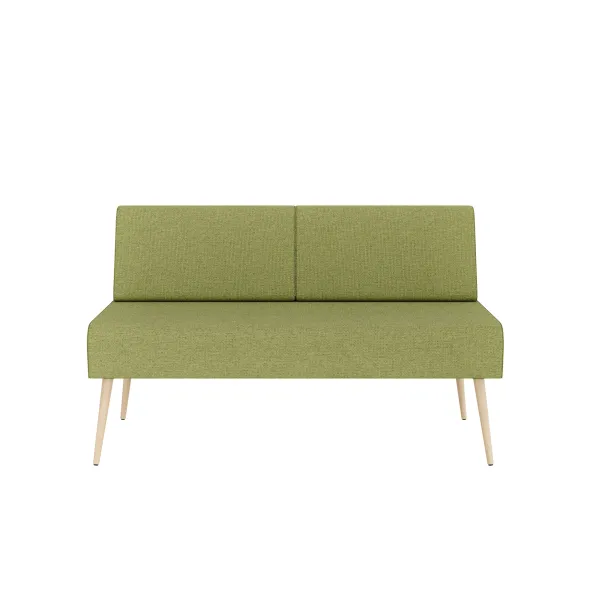Banquette 2 places Modul@ - tissu N - pieds chêne vernis naturel