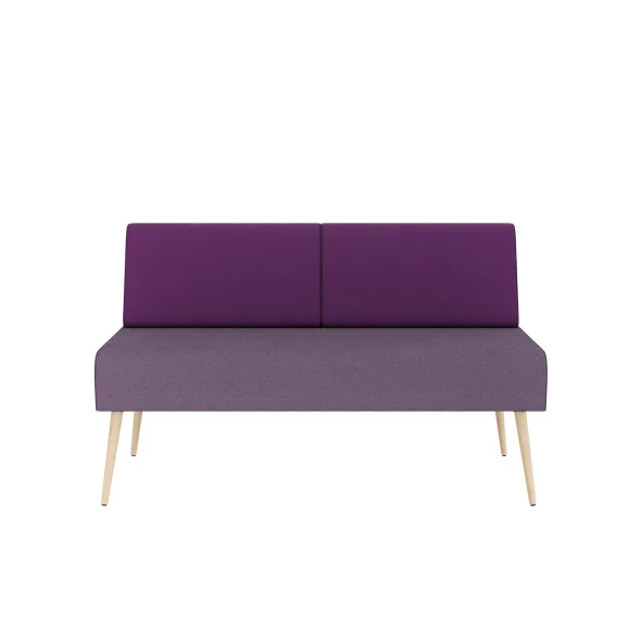 Banquette 2 places Modul@ - tissu D - pieds chêne vernis naturel