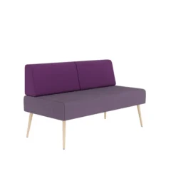 Banquette 2 places Modul@ - tissu D - pieds chêne vernis naturel