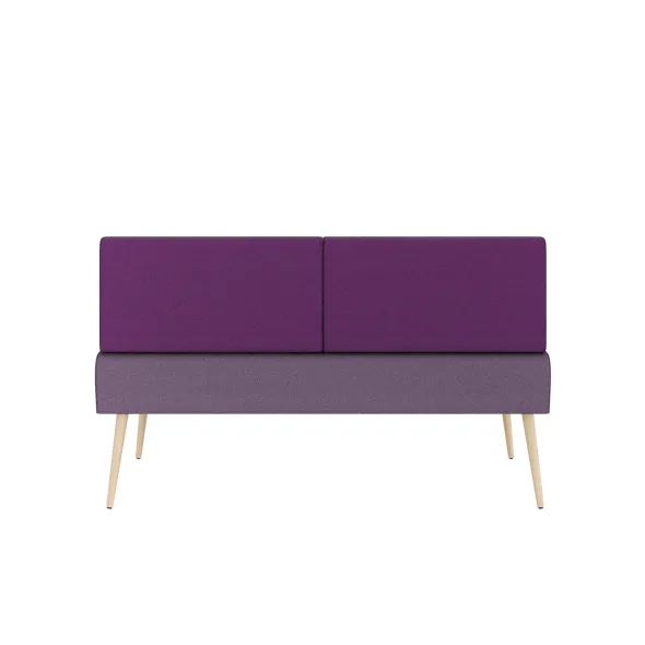 Banquette 2 places Modul@ - tissu D - pieds chêne vernis naturel