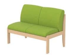 Banquette 2 places - Naya - assise dossier rembourrés - structure hêtre verni naturel l. 114,8 x h.84,6 x pr.66,4 cm