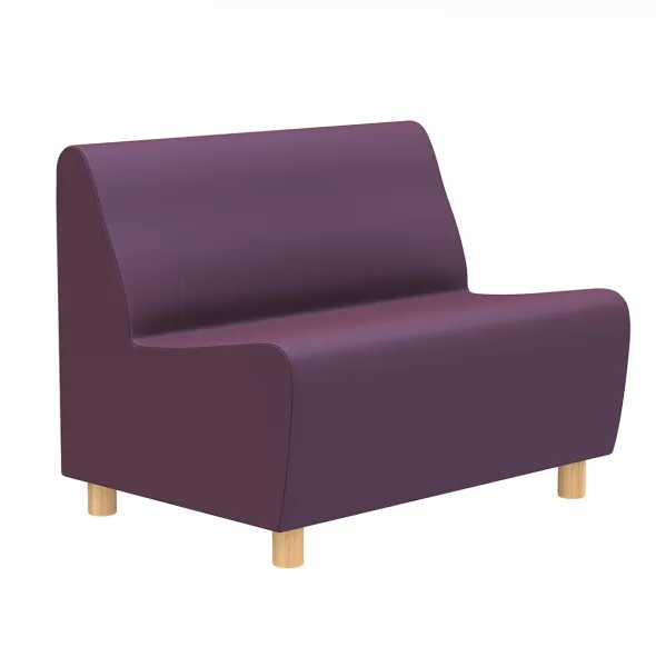Banquette 2 places Yola II - textile enduit uni - patins bois