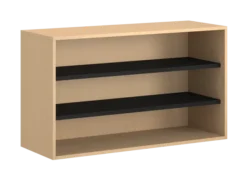 Bibliothèque hauteur bureau ouverte mélaminé FrameOne II - l. 120 cm - 2 tablettes