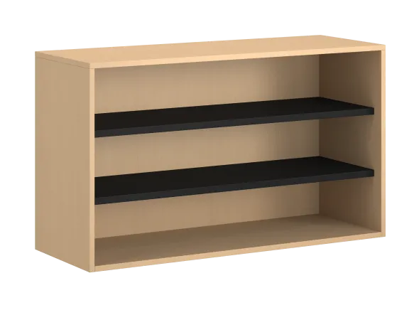 Bibliothèque hauteur bureau ouverte mélaminé FrameOne II - l. 120 cm - 2 tablettes