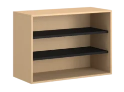 Bibliothèque hauteur bureau ouverte mélaminé FrameOne II - l. 100 cm - 2 tablettes