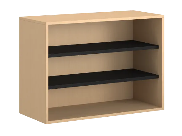 Bibliothèque hauteur bureau ouverte mélaminé FrameOne II - l. 100 cm - 2 tablettes