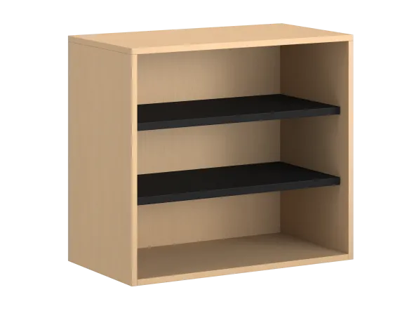 Bibliothèque hauteur bureau ouverte mélaminé FrameOne II - l. 80 cm - 2 tablettes