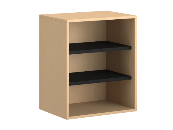 Bibliothèque hauteur bureau ouverte mélaminé FrameOne II - l. 60 cm - 2 tablettes