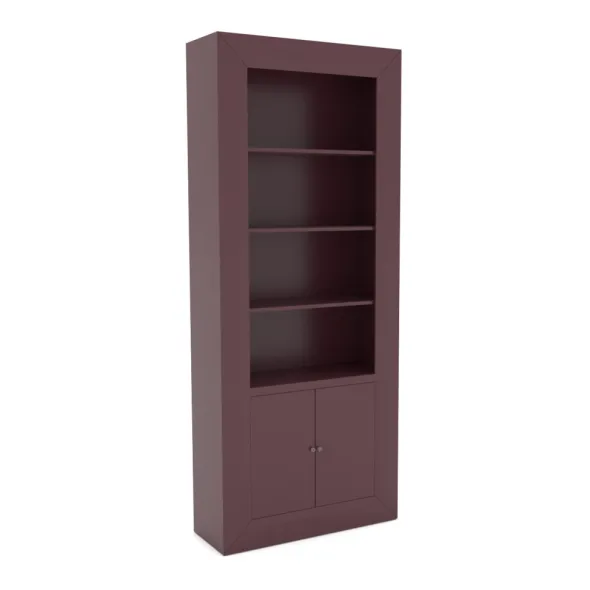 Bibliothèque Hugo - 2 portes - l. 90 x h. 214 x pr. 32 cm - structure en hêtre massif