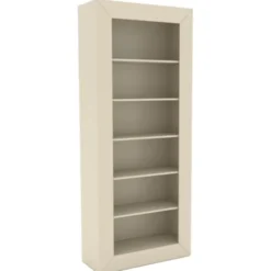 Bibliothèque Hugo - 5 étagères - l. 90 x h. 214 x pr. 32 cm- structure en hêtre massif laqué
