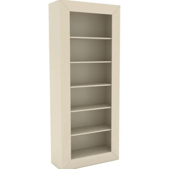 Bibliothèque Hugo - 5 étagères - l. 90 x h. 214 x pr. 32 cm- structure en hêtre massif laqué