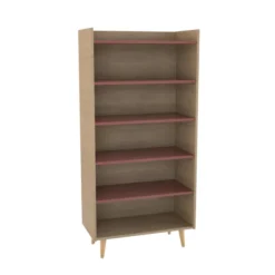 Bibliothèque - Lagune - l. 80 x h. 165,8 x pr. 40 cm - 5 tablettes