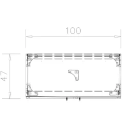 Bibliothèque mélaminé Epure - h. 197 x l. 100 cm - 4 tablettes - portes battantes haut vitré