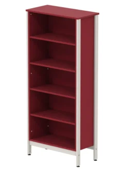 Bibliothèque - Naya - l. 80,66 x h. 185,5 x pr. 40 cm - 5 tablettes - structure hêtre teinté