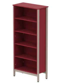 Bibliothèque - Naya - l. 80,66 x h. 185,5 x pr. 40 cm - 5 tablettes - structure hêtre teinté