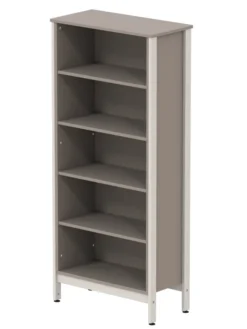 Bibliothèque - Naya - l. 80,66 x h. 185,5 x pr. 40 cm - 5 tablettes - structure hêtre teinté
