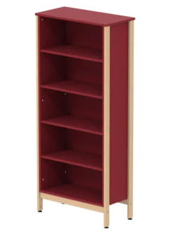 Bibliothèque - Naya - l. 80,66 x h. 185,5 x pr. 40 cm - 5 tablettes - structure hêtre verni naturel