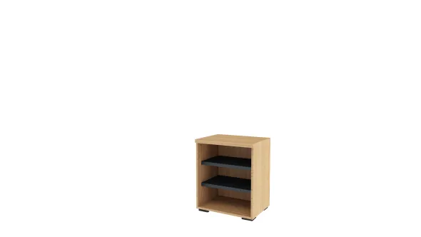 Bibliothèque ouverte hauteur bureau mélaminé Epure - l. 61 cm - 2 tablettes métalliques