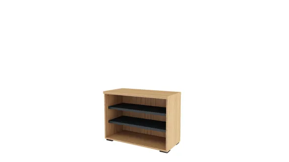 Bibliothèque ouverte hauteur bureau mélaminé Epure - l. 100 cm - 2 tablettes métalliques
