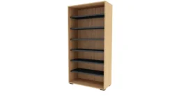 Bibliothèque ouverte mélaminé Epure - h. 197 x l. 100 cm - 6 tablettes métalliques