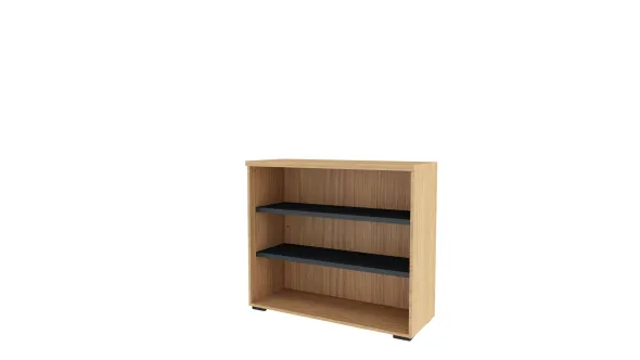 Bibliothèque ouverte mélaminé Epure - h. 105 x l. 120 cm - 2 tablettes métalliques