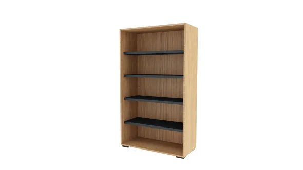 Bibliothèque ouverte mélaminé Epure - h. 172 x l. 100 cm - 4 tablettes métalliques