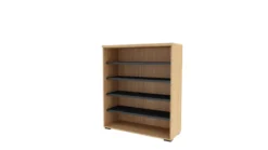 Bibliothèque ouverte mélaminé Epure - h. 140 x l. 120 cm - 4 tablettes métalliques
