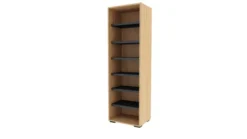 Bibliothèque ouverte mélaminé Epure - h. 197 x l. 61 cm - 6 tablettes métalliques