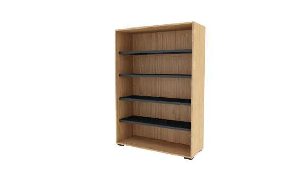 Bibliothèque ouverte mélaminé Epure - h. 172 x l. 120 cm - 4 tablettes métalliques