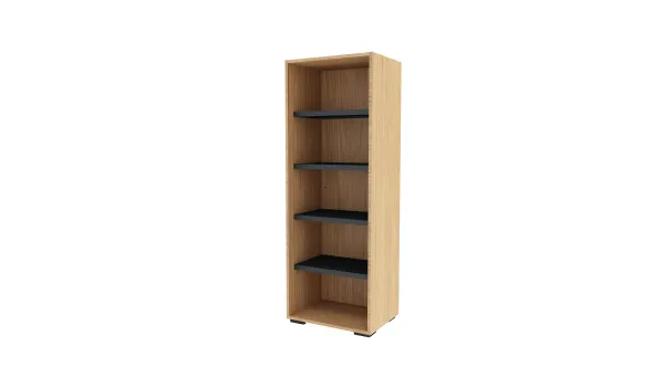 Bibliothèque ouverte mélaminé Epure - h. 172 x l. 61 cm - 4 tablettes métalliques