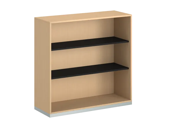 Bibliothèque ouverte mélaminé FrameOne II - h. 116,5 x l. 120 cm - 2 tablettes
