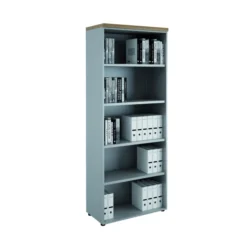 Bibliothèque ouverte mélaminé Léandre Manager - h. 215,8 x l. 86 cm - 4 tablettes mélaminé