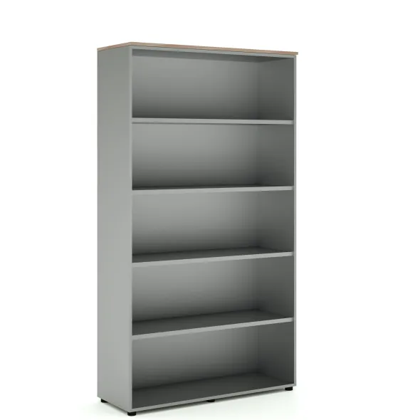 Bibliothèque ouverte mélaminé Léandre Manager - h. 215,8 x l. 120 cm - 4 tablettes mélaminé