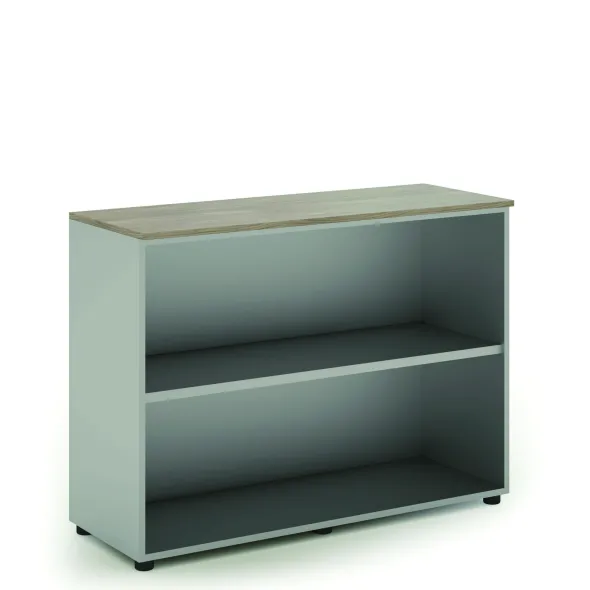 Bibliothèque ouverte mélaminé Léandre Manager - h. 87,8 x l. 120 cm - 1 tablette mélaminé