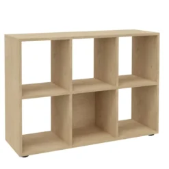 Bibliothèque ouverte mélaminé Majesty - h. 84 x l. 121 cm - 6 niches