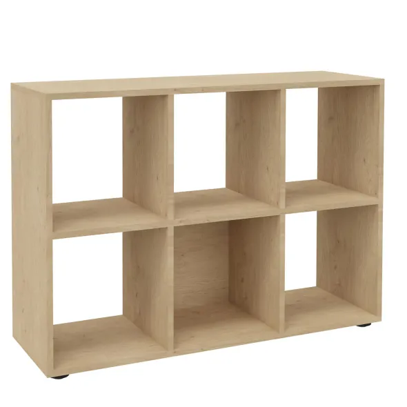 Bibliothèque ouverte mélaminé Majesty - h. 84 x l. 121 cm - 6 niches