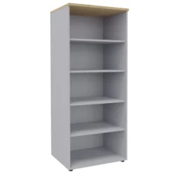 Bibliothèque ouverte mélaminé Majesty - h. 183 x l. 80 cm - 4 tablettes mélaminé