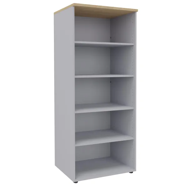 Bibliothèque ouverte mélaminé Majesty - h. 183 x l. 80 cm - 4 tablettes mélaminé