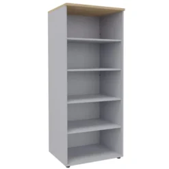 Bibliothèque ouverte mélaminé Majesty - h. 183 x l. 100 cm - 4 tablettes mélaminé