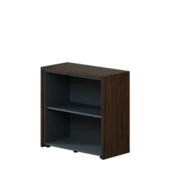 Bibliothèque placage bois X-Time Wood - h. 89 x l. 92 cm - 1 tablette - ouverte