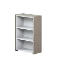 Bibliothèque placage bois X-Time Wood - h. 134 x l. 92 cm - 2 tablettes - ouverte